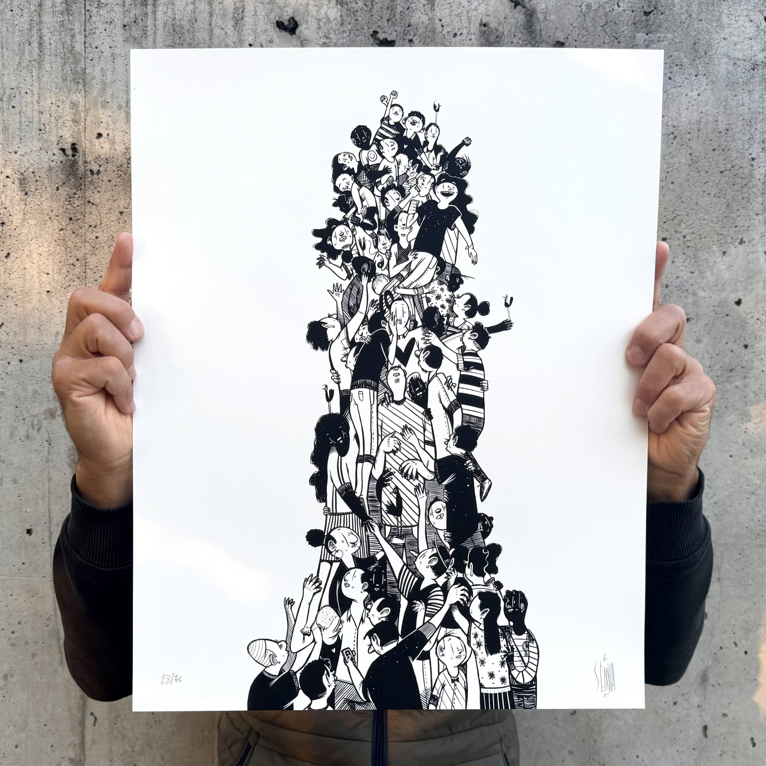 Alex Senna “Human Tower ” 2024 1c screen print